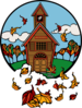 Country School In Fall Clip Art